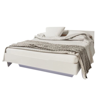 Кровать Світ меблів Бьянко с подстветкой 200x160 Белый (Белый/дуб сонома Деревянный)