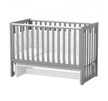Ліжко для немовлят Верес ЛД13 13.1.1.20 з маятником без шухляди 40.1.0 120x60 Сірий (Графіт Білий) фото-1
