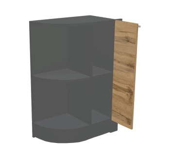 Тумба нижняя кухонная Комфорт Мебель Модульные кухни Эко Н30.82.1Д. угловая полуоткрытая 30x45x82 Черный (Черный) фото-2