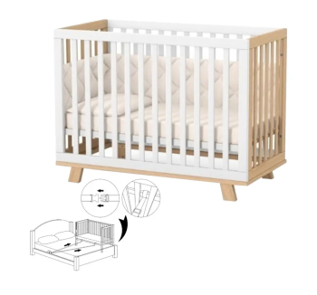 Кровать для новорожденных Верес Манхэттен ЛД1 1.70.32 с системой крепления 46.10.1.01 120x60 Белый (Белый/Буковый Белый) фото-1