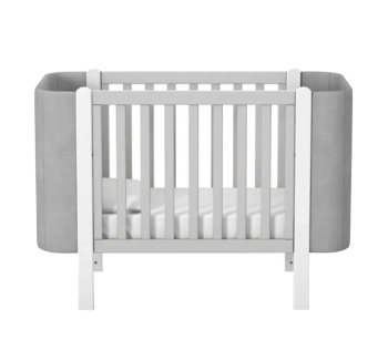 Кровать для новорожденных Верес Монако Велюр ЛД 5 05.3.1.212 120x60 Белый (Белый/Серый Текстиль Серый) фото-2