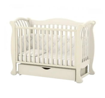 Кровать для новорожденных Верес ЛД19 19.3.1.1 с маятником и ящиком 40.2.1 120x60 Бежевый (Слоновая кость) фото-1