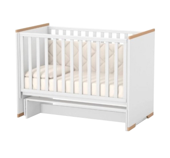 Ліжко для немовлят Верес Сіетл ЛД 9 09.3.1.37 з маятником 40.16.0 120x60 Білий (Білий/Буковий Білий) фото-1