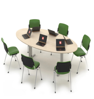 Стол конференционный M-Concept Серия Техно-Плюс T1.68.24 240x120 Красный (Яблоня Локарно) фото-1