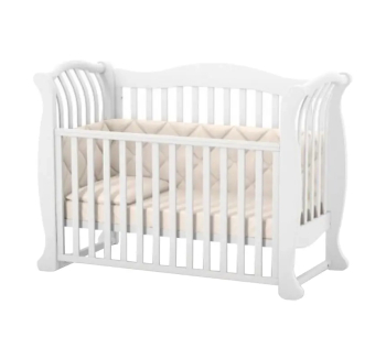 Кровать для новорожденных Верес ЛД19 19.3.1.1 с роликами 34.3.1.1.1.4.06 и ящиком 40.6.1 120x60 Белый (Белый Серый) фото-2
