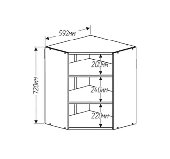 Тумба верхняя кухонная Комфорт Мебель Модульные кухни Эко В60х60.72.1Д угловая 60x60x72 Серый (Графит Белый) фото-2