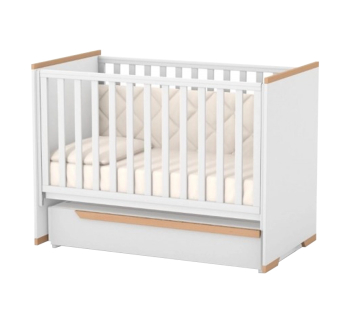 Кровать для новорожденных Верес Сиэтл ЛД 9 09.3.1.37 с маятником и ящиком 40.25.1 120x60 Белый (Белый/Буковый Бело/Буковый) фото-1