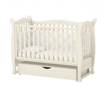Кровать для новорожденных Верес ЛД15 15.3.1.1 с маятником и ящиком 40.2.1 120x60 Бежевый (Слоновая кость) фото-1