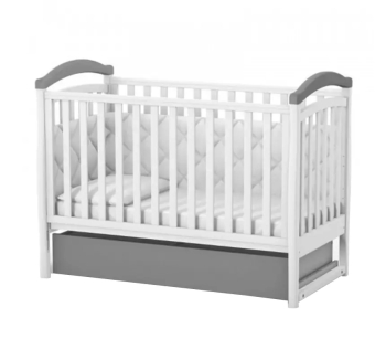 Кровать для новорожденных Верес ЛД6 06.3.1.1 с ящиком без маятника 40.6.1 120x60 Серый (Графитовый/Белый Бело/Графитовый) фото-1