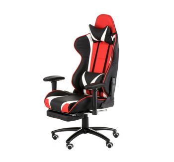 Кресло геймерское Special4you ExtremeRace с подножкой Красный (Черный/Красный/Белый) фото-1