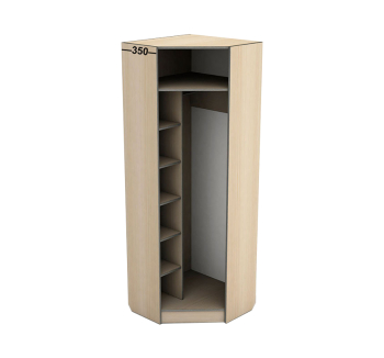 Шкаф гардероб Тиса Мебель ШОУ-1 70x70x205 Серый (Серый) фото-2
