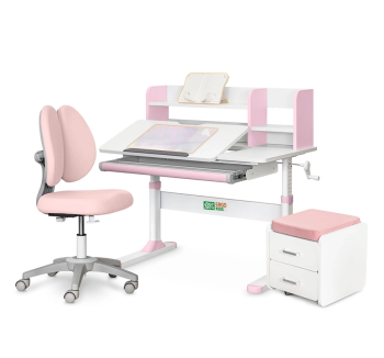 Комплект ErgoKids TH-330 (парта+крісло Y-412 Lite+тумба BD C3) Рожевий (Рожевий)