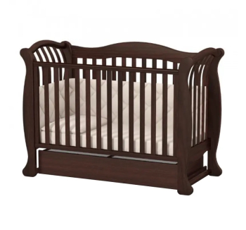 Ліжко для немовлят Верес ЛД19 19.3.1.1 з  шухлядою без маятника 40.6.1 120x60 Коричневий (Горіх) фото-1