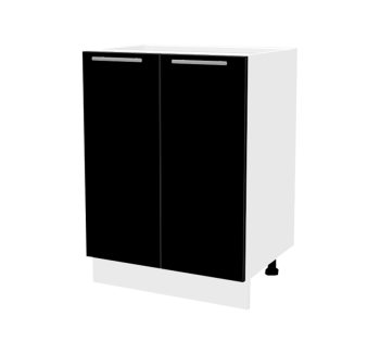Тумба нижняя кухонная Комфорт Мебель Модульные кухни Эко Н60.82.2Д 60x45x82 Черный (Черный Белый) фото-1