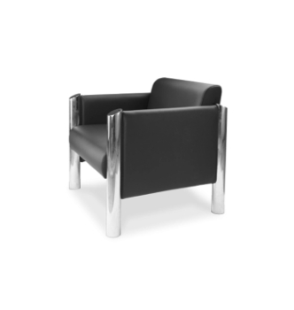Кресло DLS Спирит-1 71x78 Черный (Флай 2230 Нержавеющая сталь) фото-1