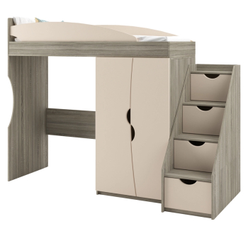 Кровать детская Світ меблів горка Саванна со столом и лесенкой 190x80 Серый (Дуб крафт Лён) фото-2