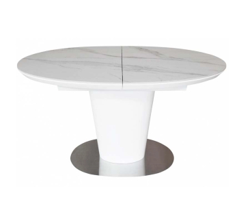Стіл Concepto Oval Matt Staturario 120(150)x85 Білий (Білий) фото-1