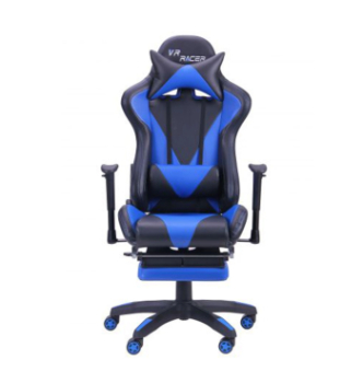 Кресло геймерское AMF VR Racer Magnus Синий (PU Черный/Синий) фото-2