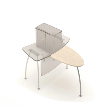 Стол приставной M-Concept Серия Техно-Плюс T1.26.10 100x75 Черный (Венге Луизиана)