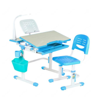Комплект FunDesk Lavoro парта+стул Синий (Голубой) фото-2