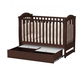 Ліжко для немовлят Верес ЛД3 03.3.1.1 з шухлядою без маятника 40.6.1 120x60 Коричневий (Горіх) фото-2