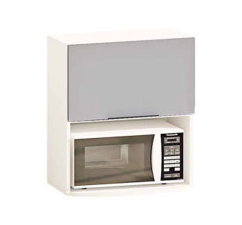 Тумба верхняя кухонная Комфорт Мебель Модульные кухни Лофт крашеный В60.72.1Д. под микроволновку 60x32x72 Коричневый (Шоколад матовый К-098 Белый) фото-1