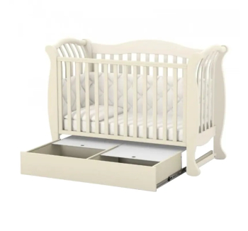 Кровать для новорожденных Верес ЛД19 19.3.1.1 с ящиком без маятника 40.6.1 120x60 Бежевый (Слоновая кость) фото-2