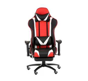Кресло геймерское Special4you ExtremeRace с подножкой Красный (Черный/Красный/Белый) фото-2