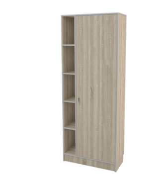 Шкаф гардероб Тиса Мебель ШС-826 80x35x205 Серый (Серый) фото-1