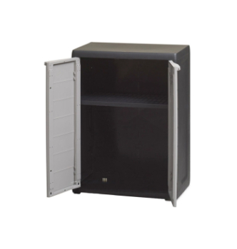 Шкаф хозяйственный Toomax низкий Elegance S  2-х дверный 65x38x87 Черный (Черный) фото-2