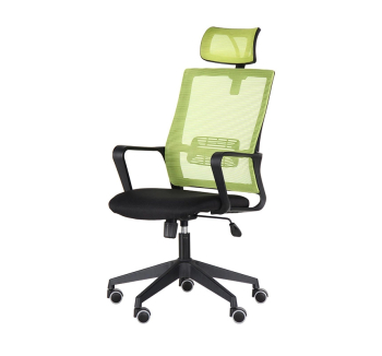Кресло AMF Matrix HR Черный (Сидней 07 Сетка L зеленая) фото-1