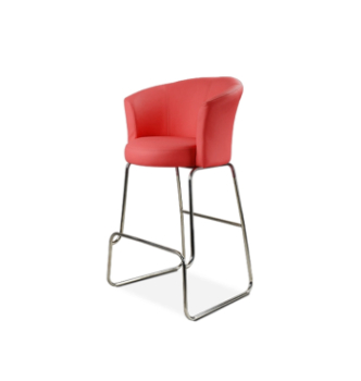 Кресло барное DLS Форум Элегант Красный (ZEUS DELUXE red Серебро RAL-9006)