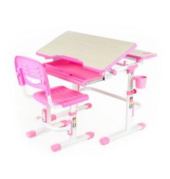 Комплект FunDesk Lavoro парта+стілець Рожевий (Рожевий) фото-1