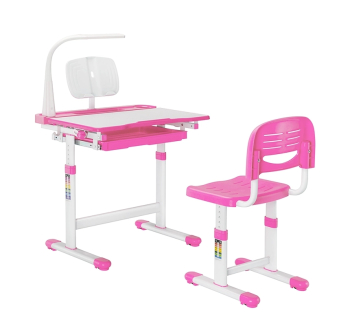 Комплект FunDesk Bellissima парта+стілець Рожевий (Рожевий) фото-1