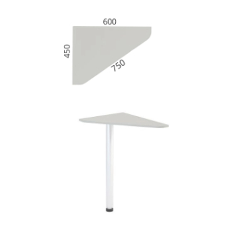 Стол приставной M-Concept Серия Сенс S1.16.05 60x45 Серый (Антрацит) фото-2