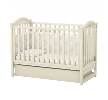 Ліжко для немовлят Верес ЛД3 03.3.1.1 з шухлядою без маятника 40.6.1 120x60 Бежевий (Слонова кістка Cлонова кістка) фото-1