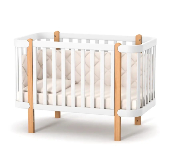 Кровать для новорожденных Верес Монако ЛД 5 05.3.1.21.06 + опция Люлька 05.1.1.213 120x60 Белый (Белый/Буковый Белый) фото-2