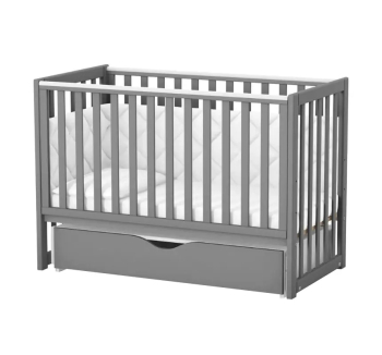 Кровать для новорожденных Верес ЛД13 13.1.1.20 с маятником и ящиком 40.2.1 120x60 Серый (Графит Бело/Графитовый) фото-1