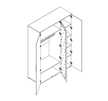 Шкаф гардероб Світ меблів 3Д Тони 149,8x55,3x210,1 Коричневый (Дуб артизан/Нимфея  Альба) фото-2