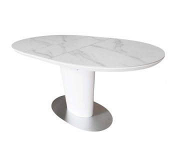 Стол Concepto Oval Matt Staturario 120(150)x85 Белый (Белый) фото-2