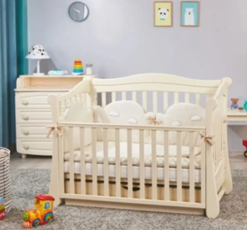 Ліжко для немовлят Верес ЛД18 18.3.1.1 з маятником та шухлядою 40.2.1 120x60 Бежевий (Слонова кістка Cлонова кістка) фото-2