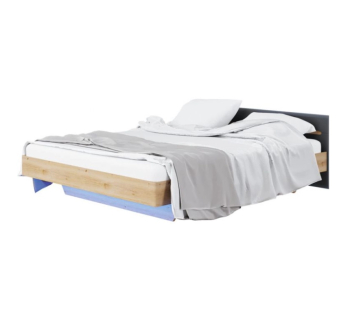 Ліжко Світ меблів Б'янко з підсвічуванням 200x160 Сірий (Дуб артізан/графіт Дерев'яний) фото-2