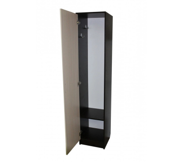 Шкаф гардероб NIKA Мебель ОН-21/2 зеркальный 50x38x190 Белый (Аляска белая РЕ) фото-2