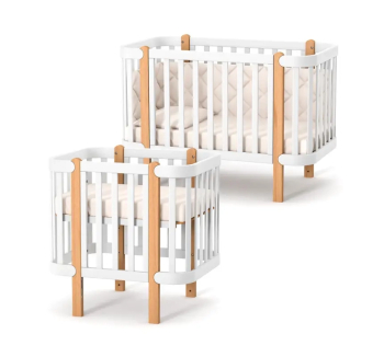 Кровать для новорожденных Верес Монако ЛД 5 05.3.1.21.06 + опция Люлька 05.1.1.213 120x60 Белый (Белый/Буковый Белый) фото-1