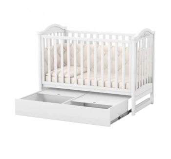 Ліжко для немовлят Верес ЛД3 03.3.1.1 з шухлядою без маятника 40.6.1 120x60 Білий (Білий) фото-2