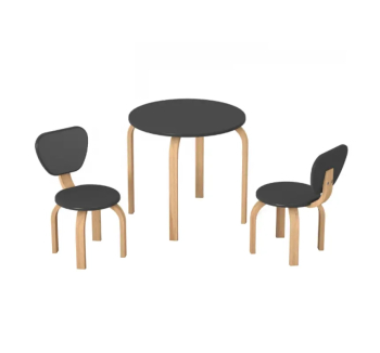Стол детский Верес Монако 46.390.2 с 2-мя стульями 46.400.2 57x57 Серый (МДФ Темно-серый/Дерево Бук) фото-1