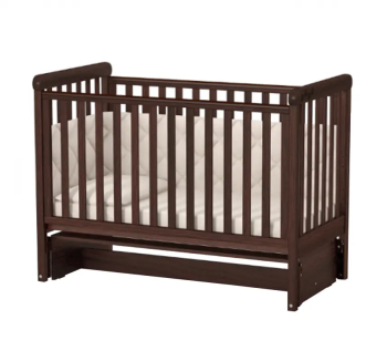 Кровать для новорожденных Верес ЛД12 12.3.1.7 с маятником без ящика 40.3.0 120x60 Коричневый (Орех) фото-1