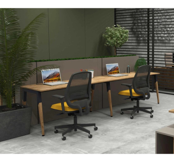 Комплект столів Salita Серія Compaund 35-25 L1600 Коричневий (Готланд Метал графіт/дерево Сірий Графіт) фото-2