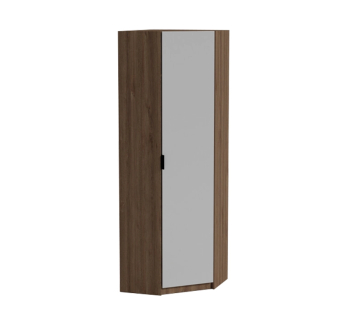 Шкаф гардероб MatroLuxe Junior угловой 76.5x76.5x211 Коричневый (Дуб Экспрессив бронзовый Белое дерево)