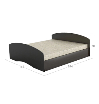Кровать Тиса Мебель КР-105 190x160 Черный (Черный) фото-2